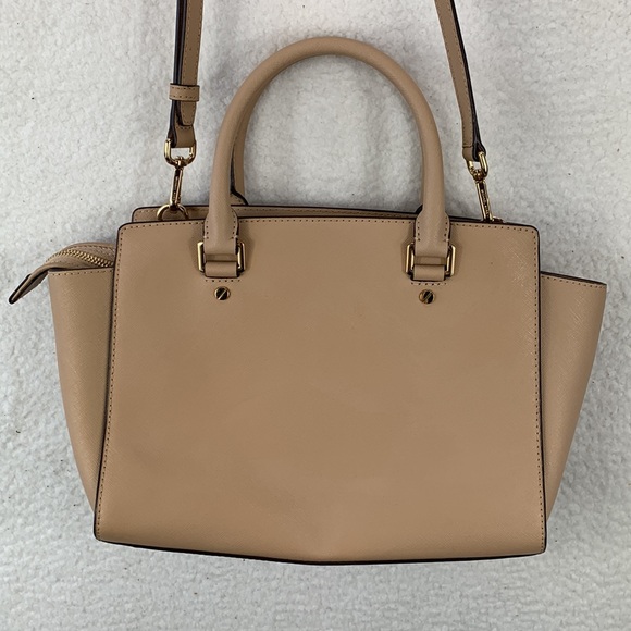 Michael Kors Selma Handbag Women’s Medium Dark Khaki Saffiano Leather Tote - Picture 6 of 16